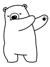 Tegning av isbjørn som danser