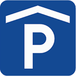 Trafikkskilt: parkeringshus - Klikk for stort bilde