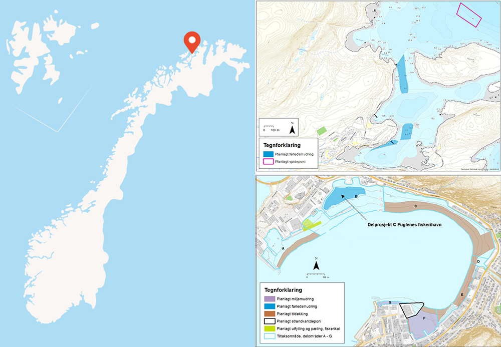 Kartskisse som viser prosjektet Hammerfest ren havn - Klikk for stort bilde