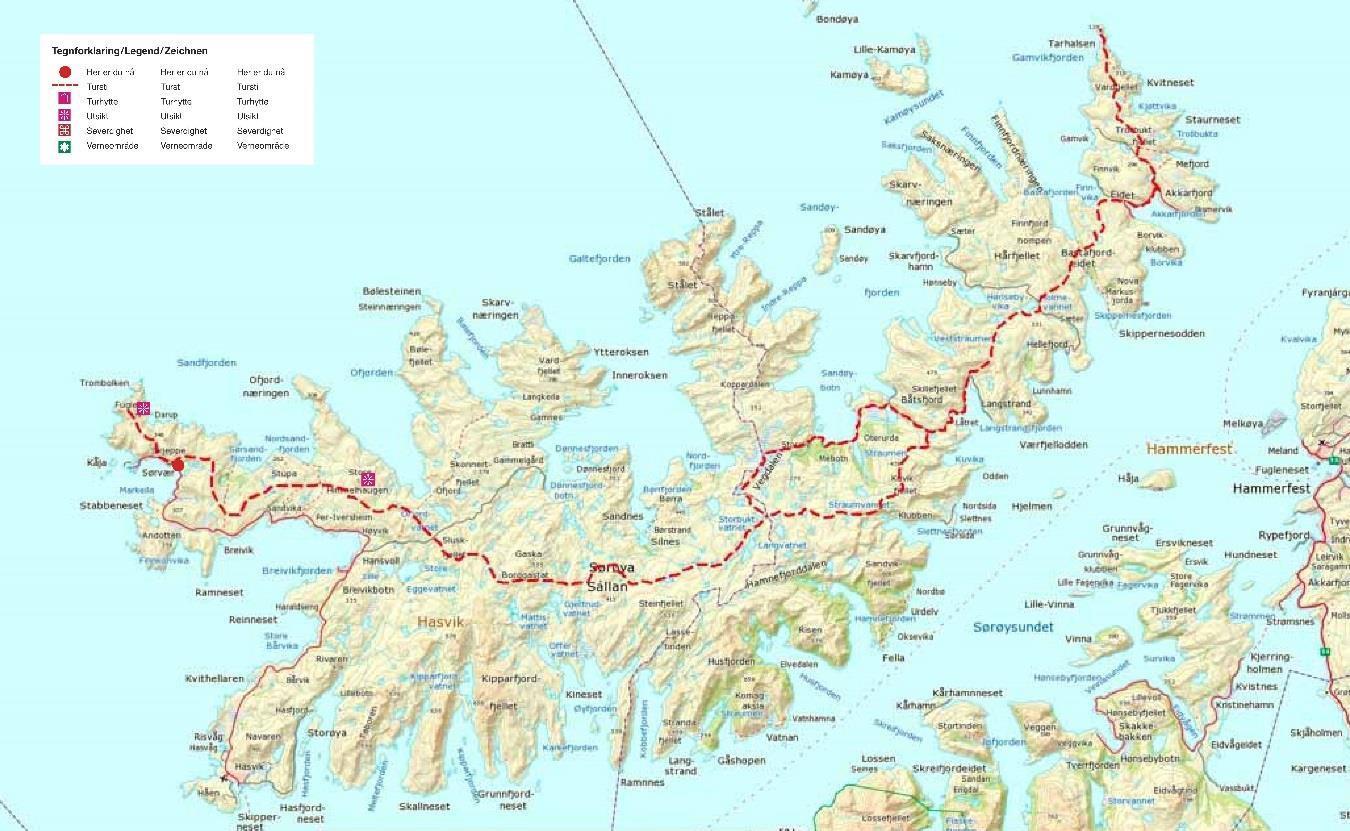 sørøya kart Tursti   Sørøya på langs   Hammerfest kommune