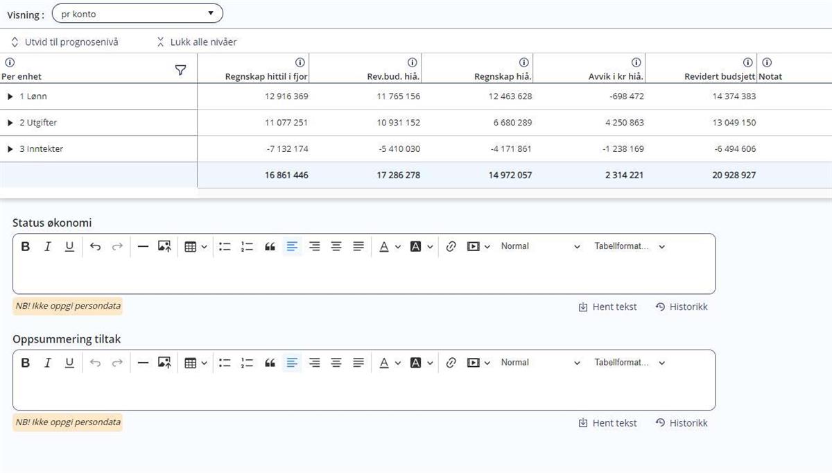 Skjermbilde fra Framsikt - Klikk for stort bilde