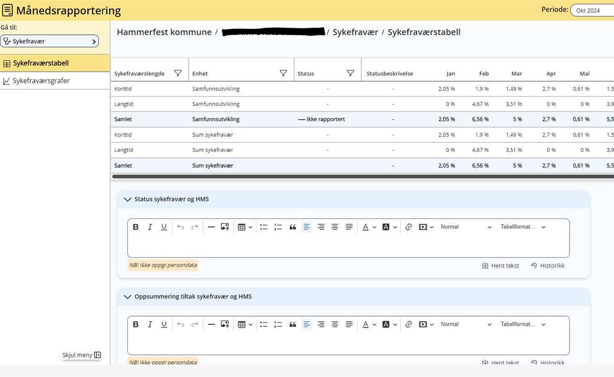 Skjermbilde fra Framsikt - Klikk for stort bilde
